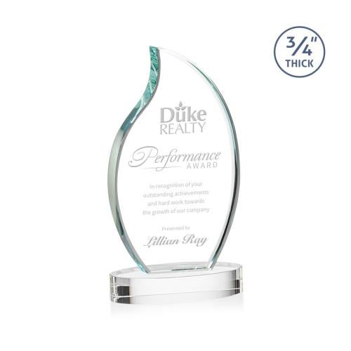 Corporate Awards - Crystal Awards - Croydon Clear on Alberton Base Flame Crystal Award