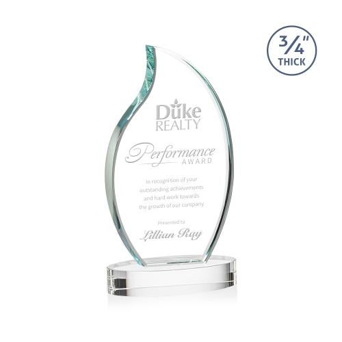 Corporate Awards - Crystal Awards - Croydon Clear on Alberton Base Flame Crystal Award