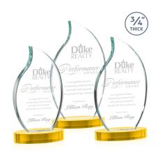 Croydon Gold on Alberton Base Flame Crystal Award - Corporate Awards