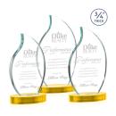 Croydon Gold on Alberton Base Flame Crystal Award