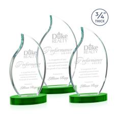 Croydon Green on Alberton Base Flame Crystal Award - Crystal Flame Awards