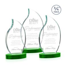 Croydon Green on Alberton Base Flame Crystal Award - Corporate Awards