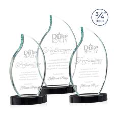 Croydon Black on Alberton Base Flame Crystal Award - Crystal Flame Awards