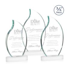 Croydon White on Alberton Base Flame Crystal Award - Flame Awards