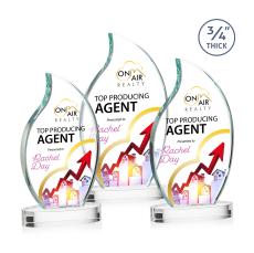 Croydon Full Color Clear on Alberton Base Flame Crystal Award - Corporate Awards