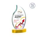 Croydon Full Color Gold on Alberton Base Flame Crystal Award