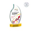 Croydon Full Color Gold on Alberton Base Flame Crystal Award