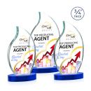 Croydon Full Color Blue on Alberton Base Flame Crystal Award