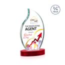 Croydon Full Color Red on Alberton Base Flame Crystal Award