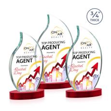 Croydon Full Color Red on Alberton Base Flame Crystal Award - Flame Awards