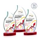 Croydon Full Color Red on Alberton Base Flame Crystal Award