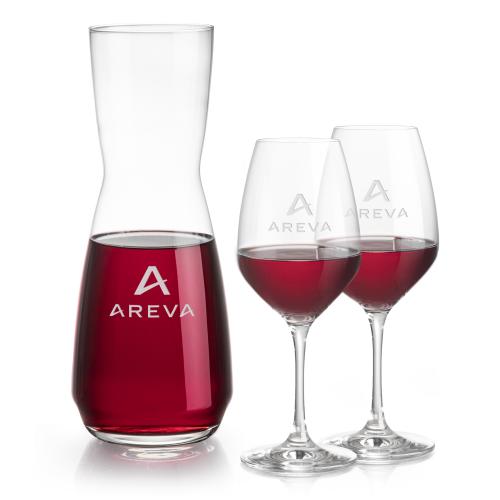 Corporate Recognition Gifts - Etched Barware - Mason Carafe & Santiago Wine Set