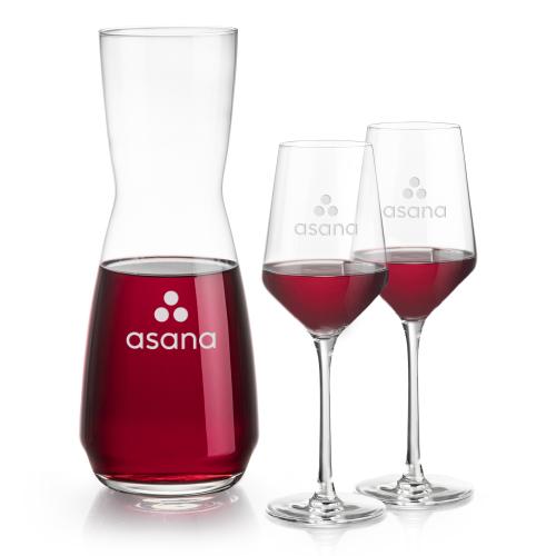 Corporate Recognition Gifts - Etched Barware - Mason Carafe & Tucson Wine