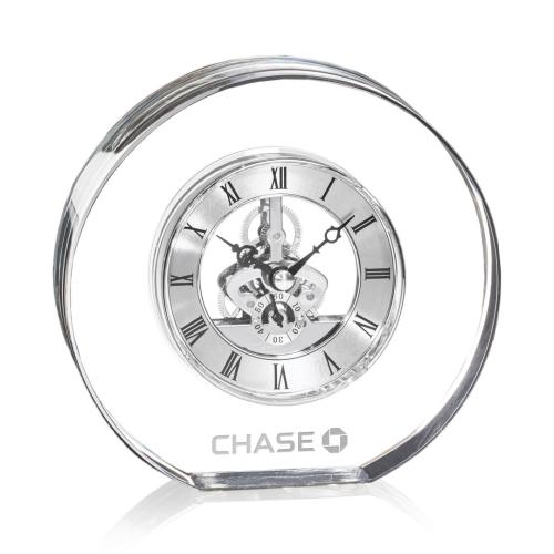 Corporate Awards - Crystal Awards - Wilkes Clock - Silver