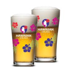 Caldecott Beer Glass - Full Color - Etched Barware