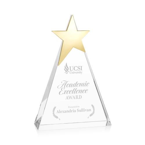 Corporate Awards - Crystal Awards - Eglinton Gold Star Pyramid Crystal Award