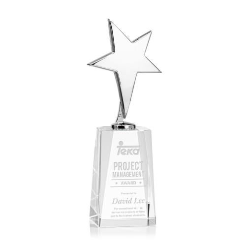Corporate Awards - Crystal Awards - Tuscany Chrome Star on Cairns Base - Clear