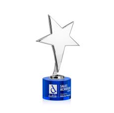 Tuscany Chrome Star on Marvel Base - Blue - Crystal Awards