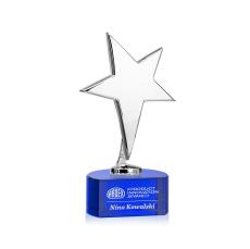 Tuscany Chrome Star on Paragon Base - Blue - Metal Awards