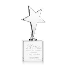 Tuscany Chrome Star on Woodlawn Base - Clear - Corporate Awards