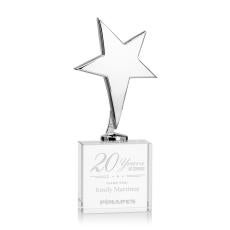 Tuscany Chrome Star on Woodlawn Base - Clear - Crystal Awards