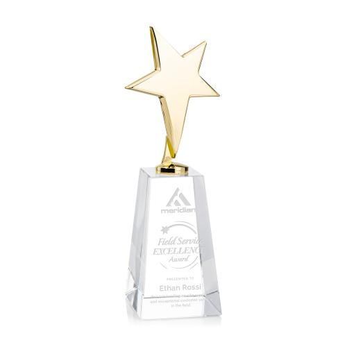Corporate Awards - Metal Awards - Tuscany Gold Star on Novita Base - Clear