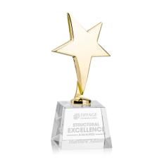 Tuscany Gold Star on Robson Base - Clear - Crystal Awards