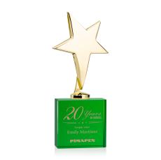 Tuscany Gold Star on Woodlawn Base - Green - Corporate Awards