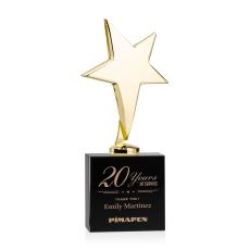 Tuscany Gold Star on Woodlawn Base - Black - Corporate Awards