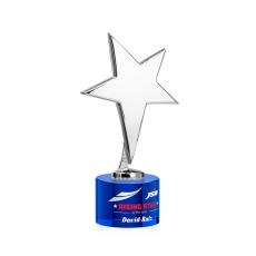 Tuscany Chrome Full Color Blue on Marvel Base Star Metal Award - Service Awards