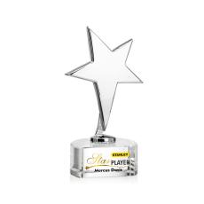 Tuscany Chrome Full Color Star on Paragon Base-Clear Metal Award - Service Awards