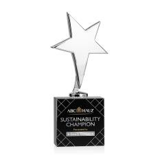 Tuscany Chrome Full Color Star on Woodlawn Base-Black Metal Award - Corporate Awards