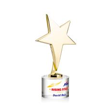 Tuscany Gold Full Color Clear on Marvel Base Star Metal Award - Crystal Star Awards