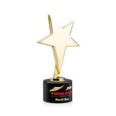 Tuscany Gold Full Color Black on Marvel Base Star Metal Award - Crystal Star Awards