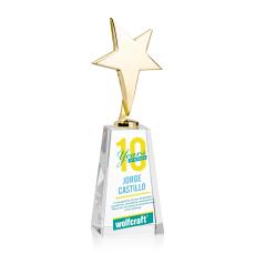 Tuscany Gold Full Color Clear on Novita Base Star Metal Award - Crystal Star Awards