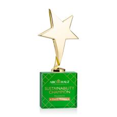 Tuscany Gold Full Color Green on Woodlawn Base Star Metal Award - Newest Additions