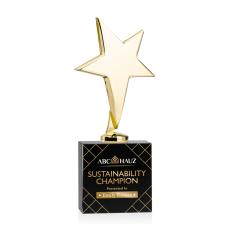 Tuscany Gold Full Color Black on Woodlawn Base Star Metal Award - Newest Additions
