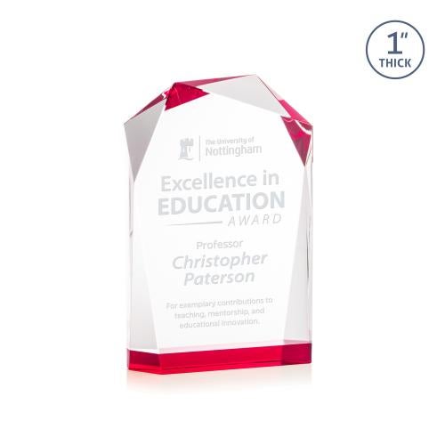 Corporate Awards - Crystal Awards - Donvale Red Abstract / Misc Crystal Award