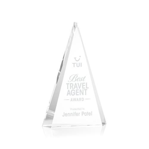 Corporate Awards - Crystal Awards - Helston Clear Pyramid Crystal Award