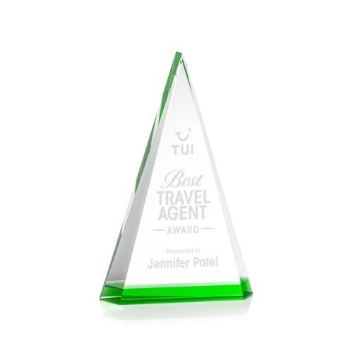 Corporate Awards - Crystal Awards - Helston Green Pyramid Crystal Award