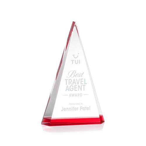 Corporate Awards - Crystal Awards - Helston Red Diamond Crystal Award
