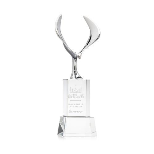 Corporate Awards - Crystal Awards - Maverick Eagle Clear on Belcroft Base Animals Crystal Award