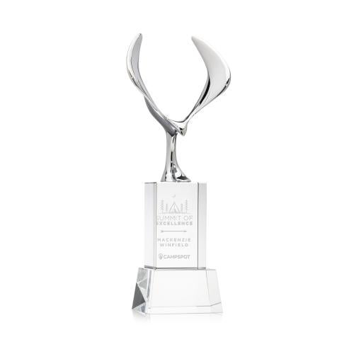 Corporate Awards - Crystal Awards - Maverick Eagle Clear on Belcroft Base Animals Crystal Award