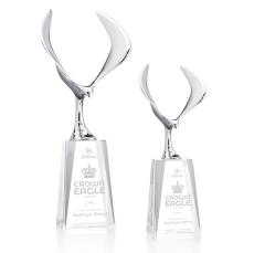 Maverick Eagle Clear on Cairns Base Animals Crystal Award - Newest Additions