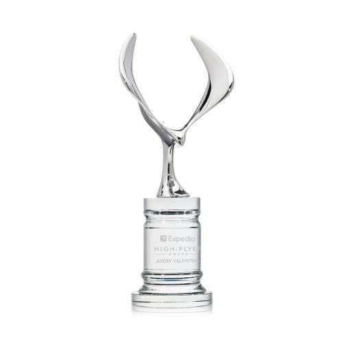 Corporate Awards - Crystal Awards - Maverick Eagle Clear on Colverstone Base Animals Crystal Award