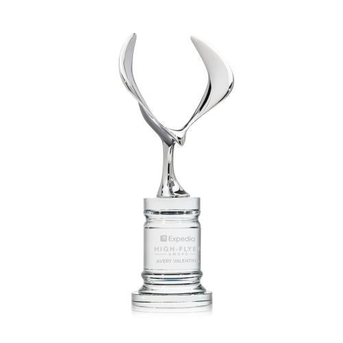 Corporate Awards - Crystal Awards - Maverick Eagle Clear on Colverstone Base Animals Crystal Award