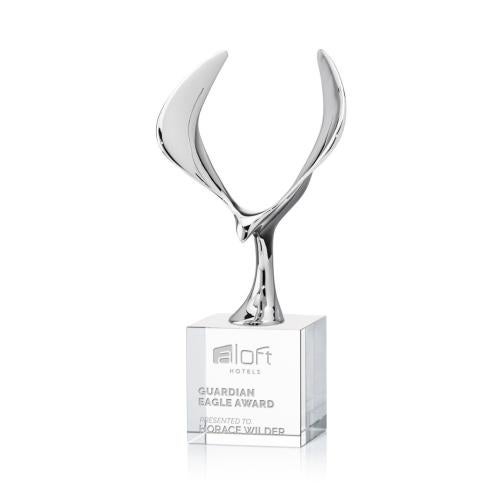 Corporate Awards - Crystal Awards - Maverick Eagle Clear on Granby Base Animals Crystal Award