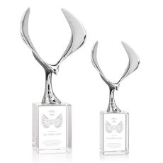 Maverick Eagle Clear on Lexington Base Animals Crystal Award - Service Awards
