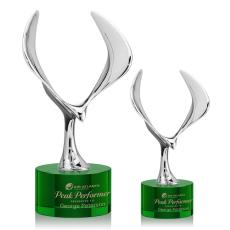 Maverick Eagle Green on Marvel Base Animals Crystal Award - Service Awards