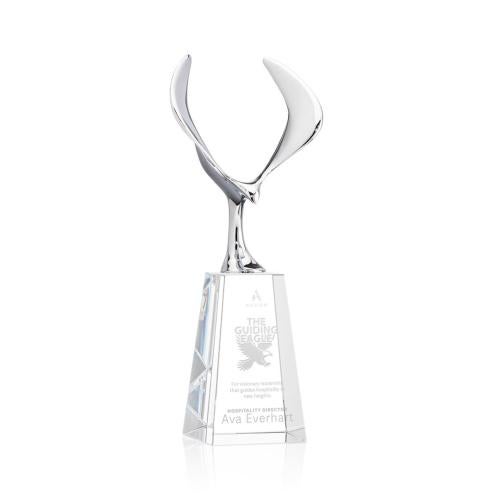 Corporate Awards - Crystal Awards - Maverick Eagle Clear on Novita Base Animals Crystal Award